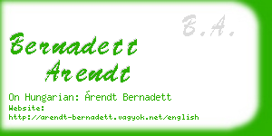 bernadett arendt business card